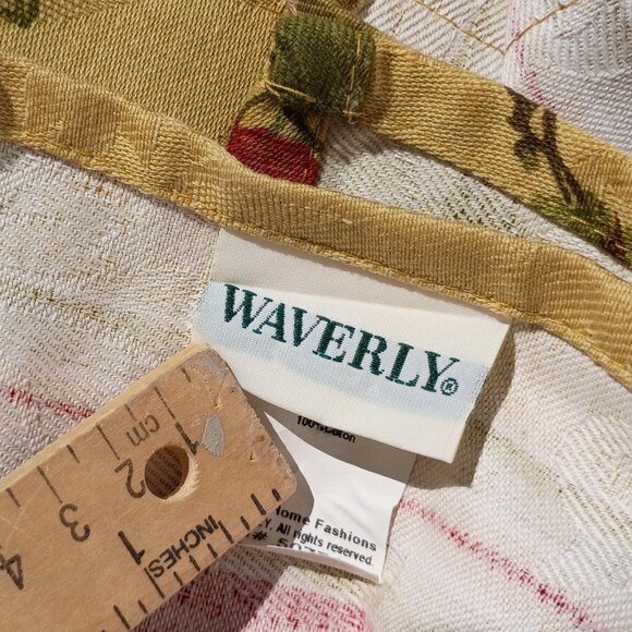 WAVERLY Curtain Valances Chianti Gold Red Grapes Rod Pocket SET OF 4 Scalloped - Picture 3 of 15